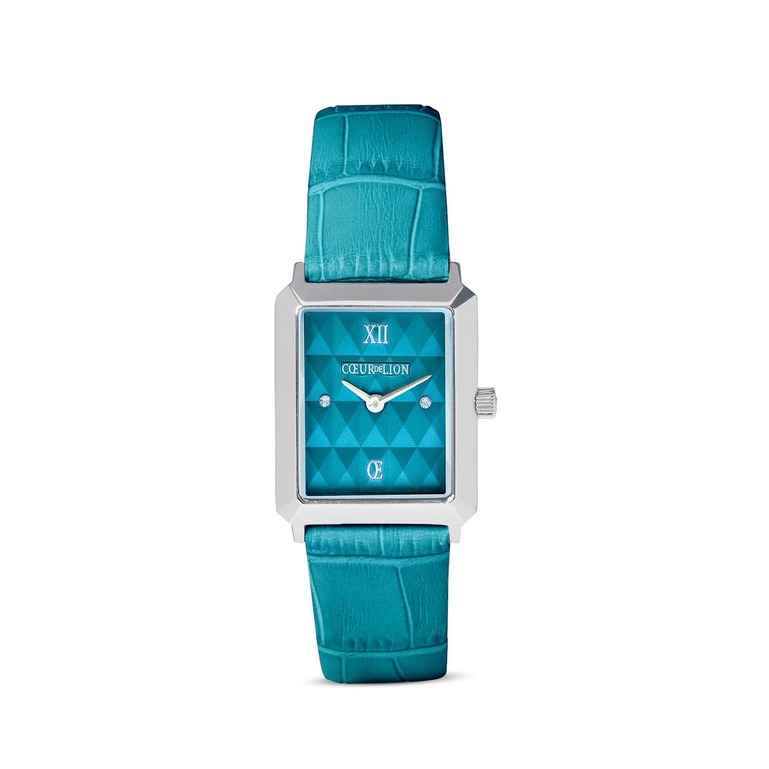 Coeur De Lion Watch Iconic Spikes Transformative Teal Silver Bracelet Leather