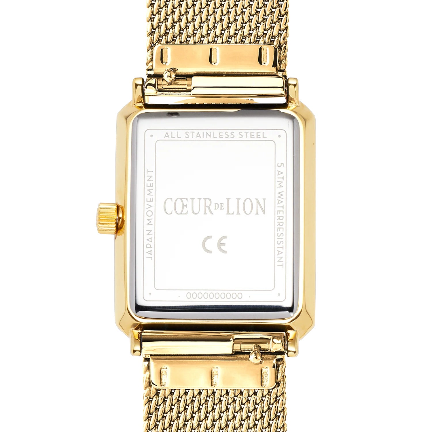 Coeur De Lion Watch Iconic Spikes Milanaise Stainless Steel Gold back