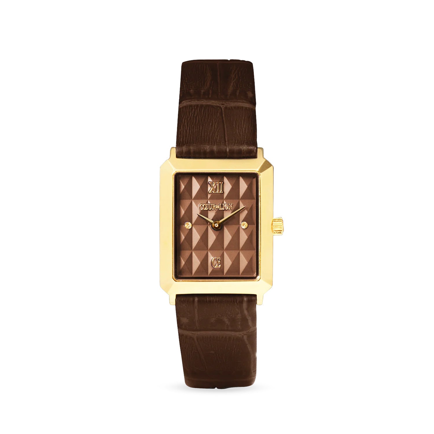 Coeur De Lion Watch Iconic Spikes Leather Mocha Mousse Gold