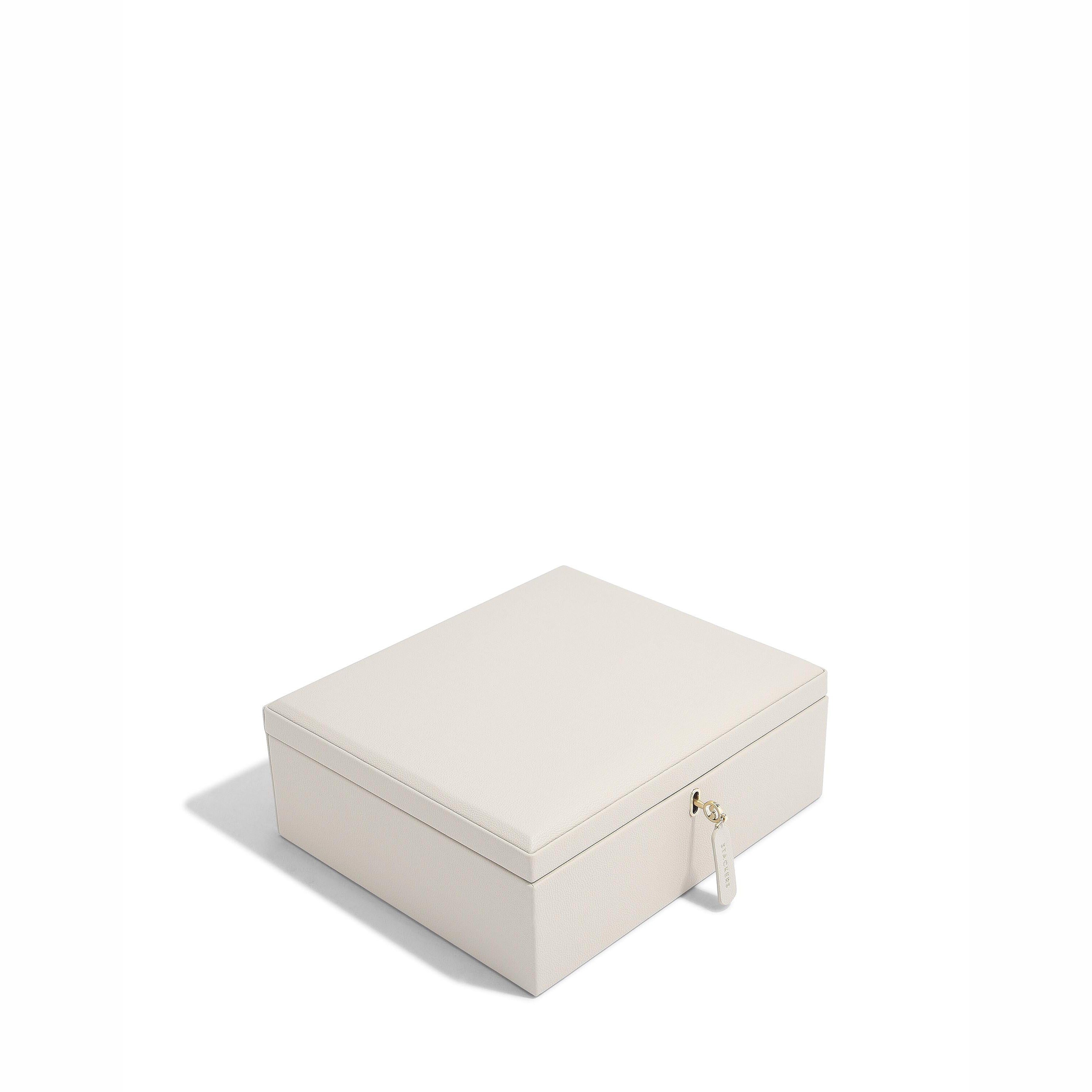 Stackers Memento Medium Jewellery Box - Oatmeal closed