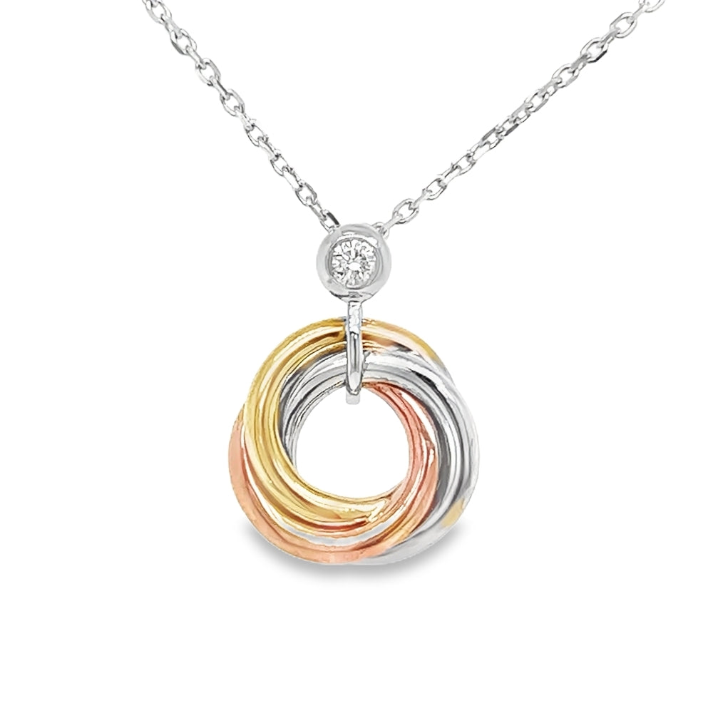 9ct Russian Knot Diamond Pendant by Amore 7879YWRD