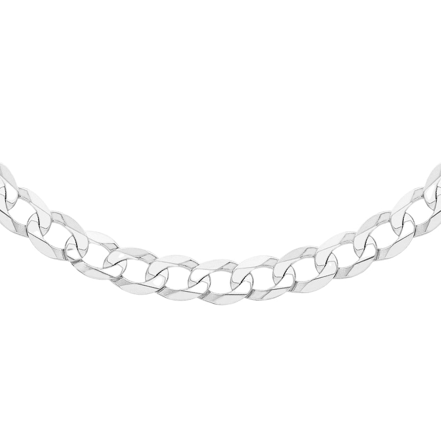 Sterling Silver Men's Flat Curb Chain 24 Inch