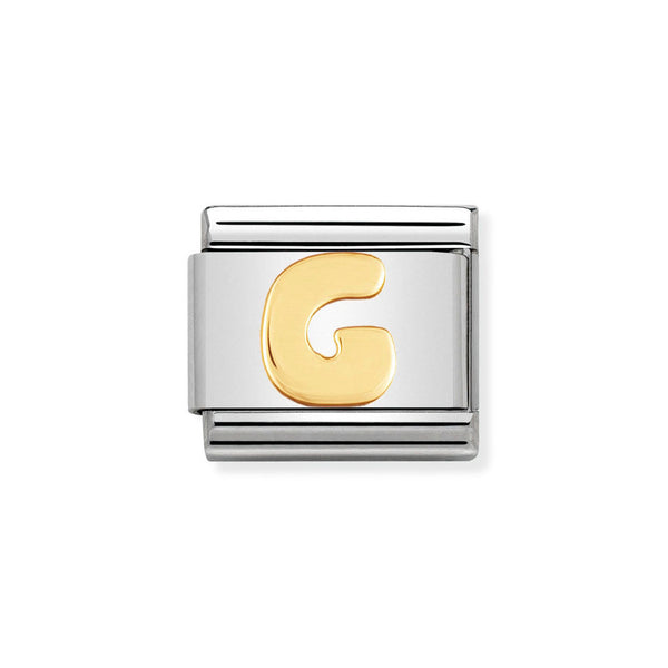 Nomination Classic Link Letter G Charm in Bonded Yellow Gold