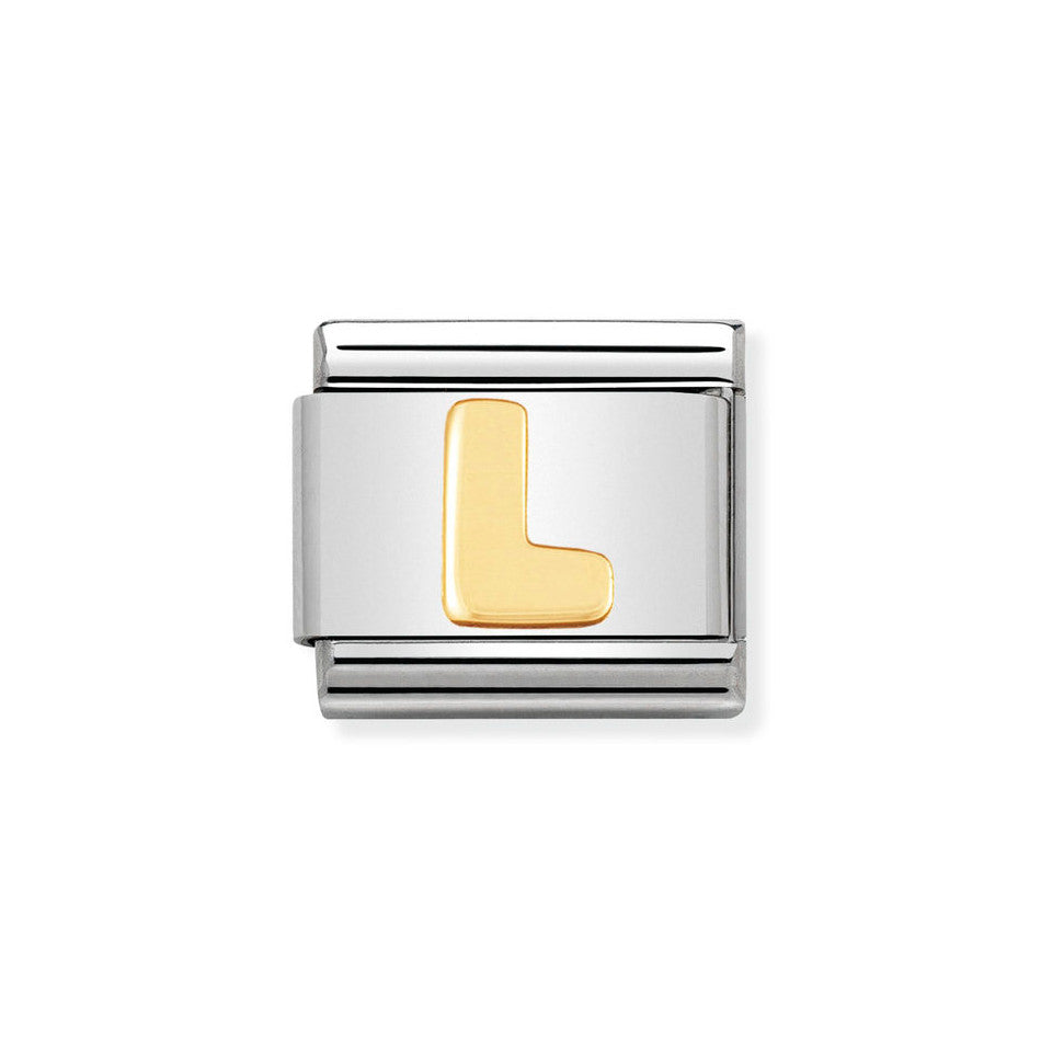 Nomination Classic Link Letter L Charm in Bonded Yellow Gold