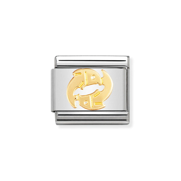 Nomination Classic Link Pisces Charm in Yellow Gold