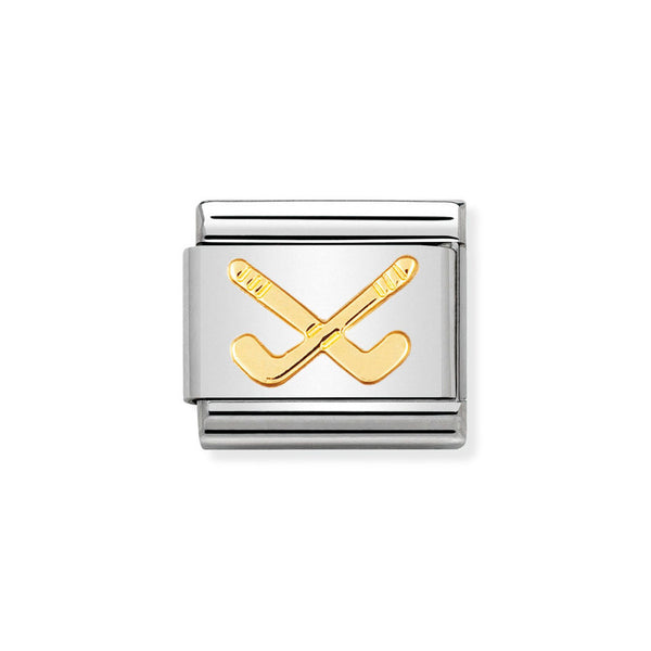 Nomination Classic Link Hockey Charm in Gold