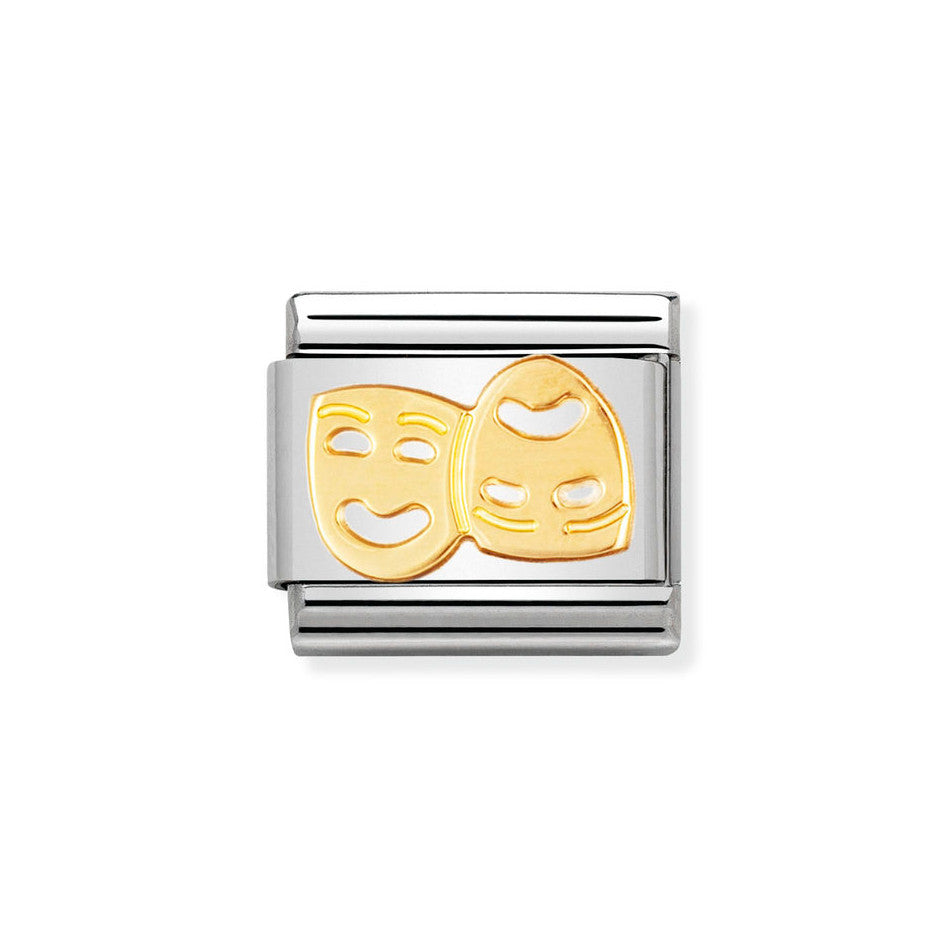 Nomination Classic Link Theatre Masks Charm in Gold