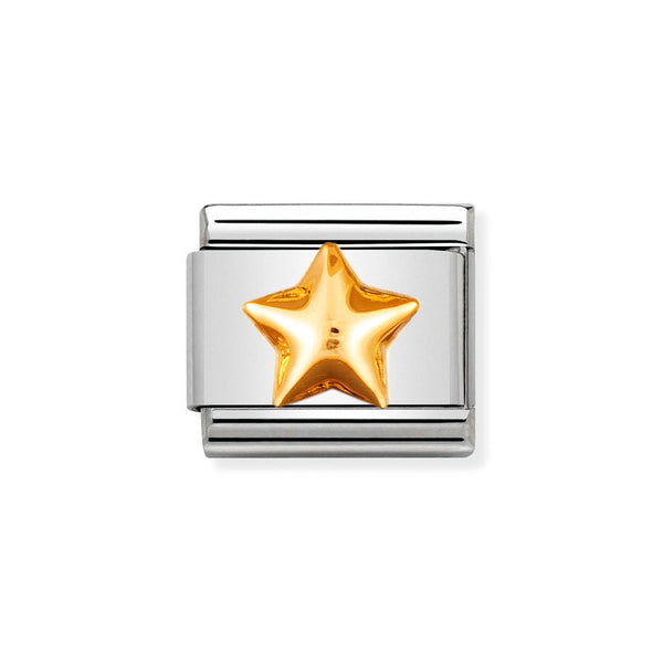 Nomination Classic Link Raised Star Charm in Gold