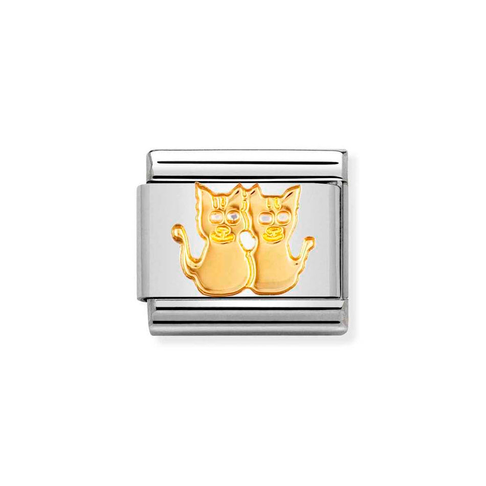 Nomination Classic Link Cats Charm in Gold