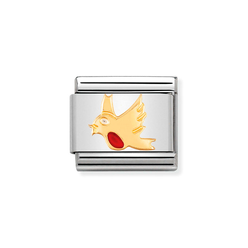 Nomination Classic Link Robin Charm in Gold