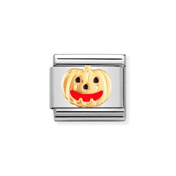Nomination Classic Link Pumpkin Charm in Gold and Enamel