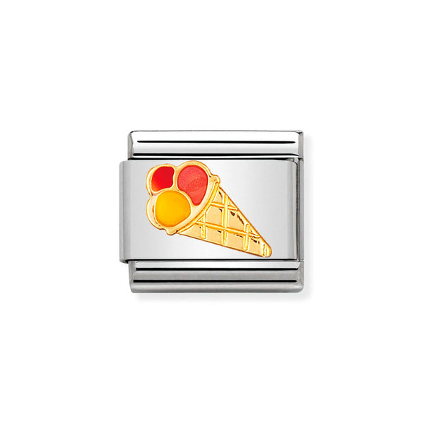 Nomination Classic Link Ice Cream Charm in Gold and Enamel