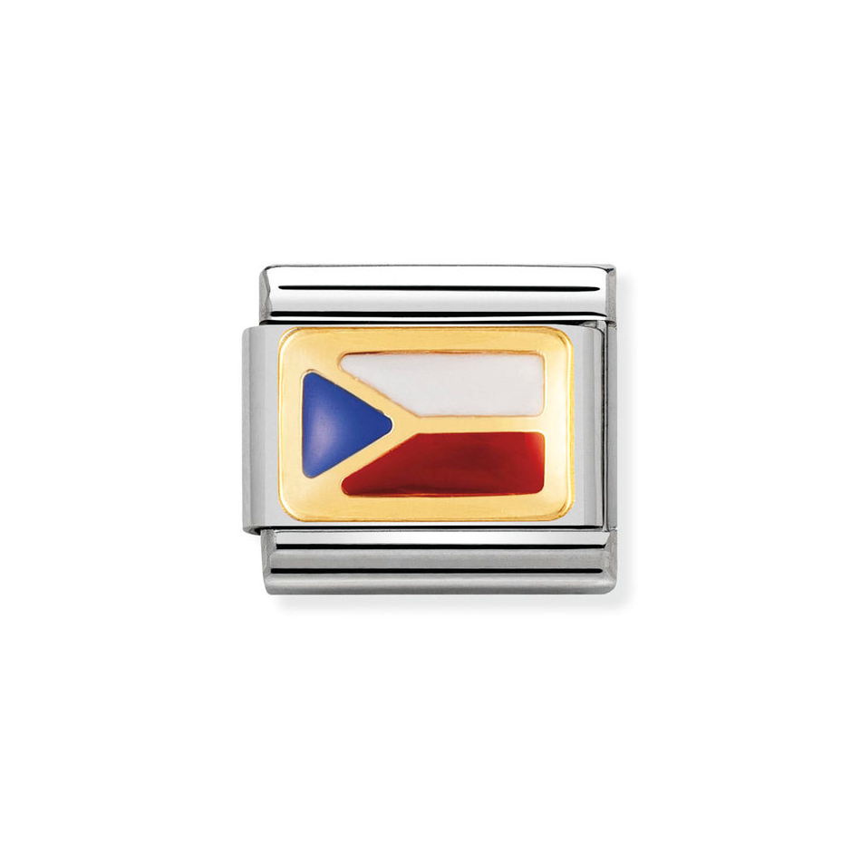 Nomination Classic Link Czech Republic Flag Charm in Gold