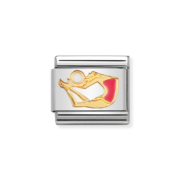 Nomination Classic Link Red Gymnastics Charm in Gold