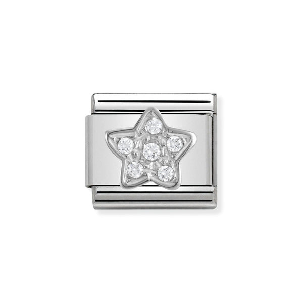 Nomination Classic Link CZ Star Charm in Silver
