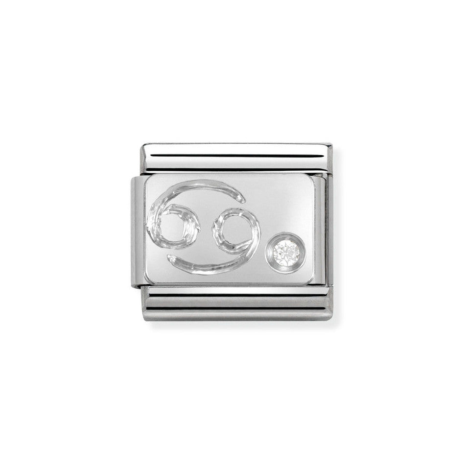 Nomination Classic Link Cancer Charm in Silver with Cubic Zirconia