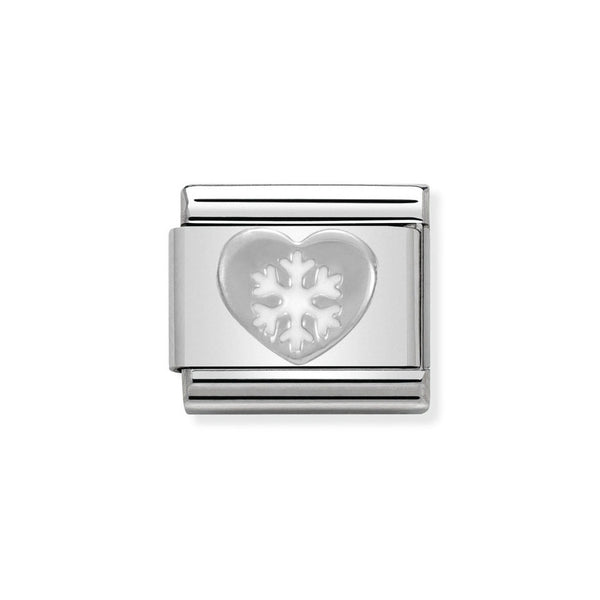 Nomination Classic Link Snowflake Heart Charm in Silver