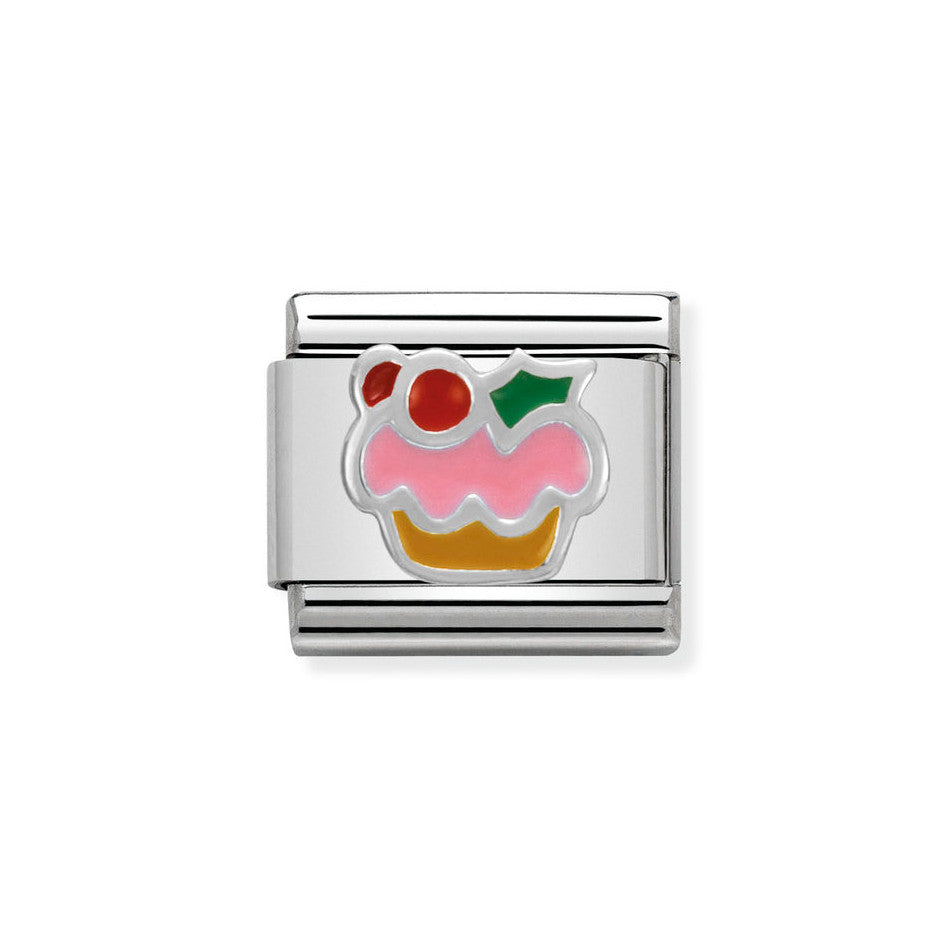 Nomination Classic Link Cupcake Charm in Silver
