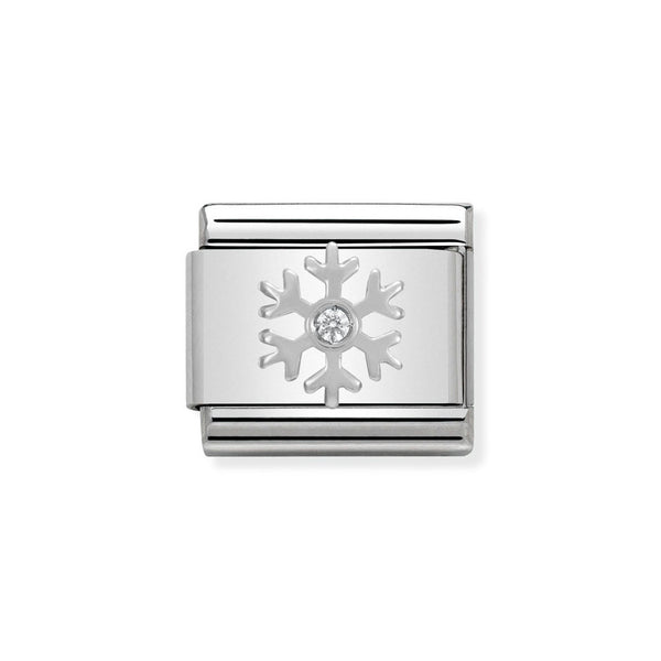 Nomination Classic Link Snowflake with CZ Charm in Silver