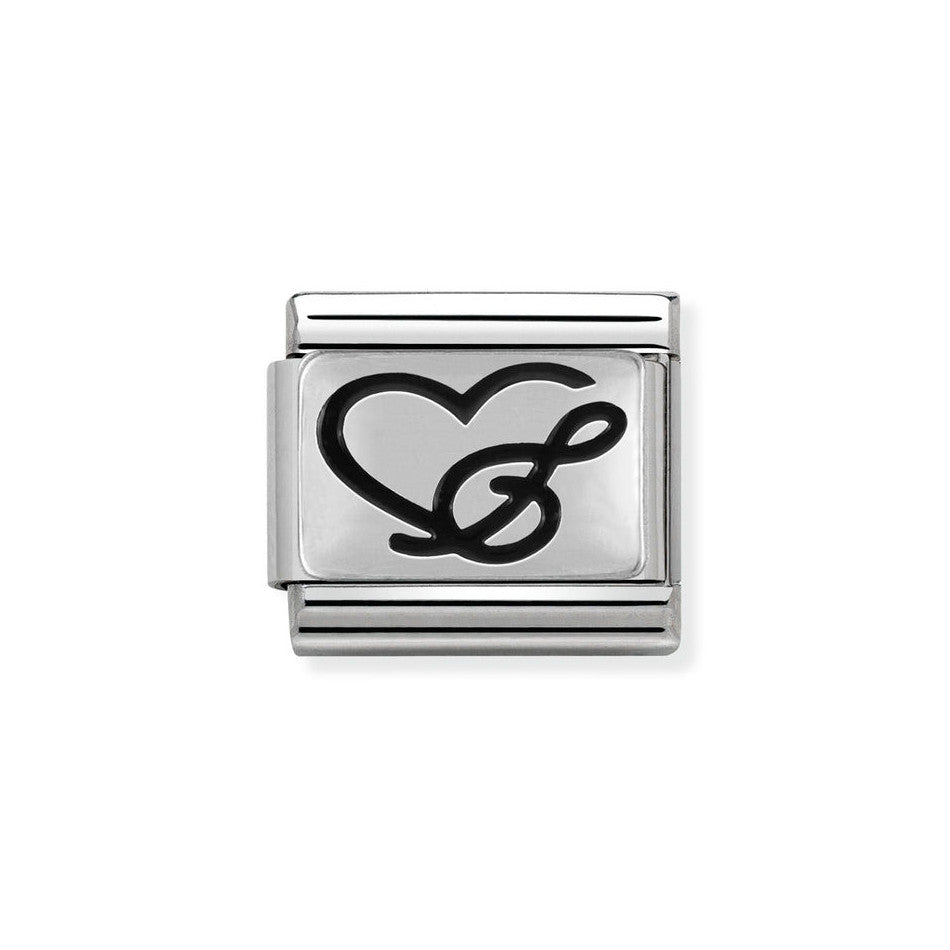 Nomination Classic Link Treble Clef Heart Charm in Silver