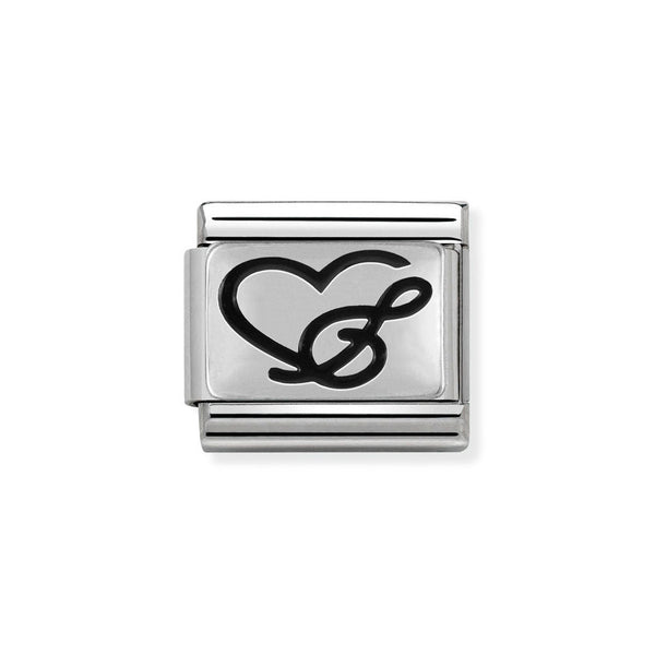 Nomination Classic Link Treble Clef Heart Charm in Silver
