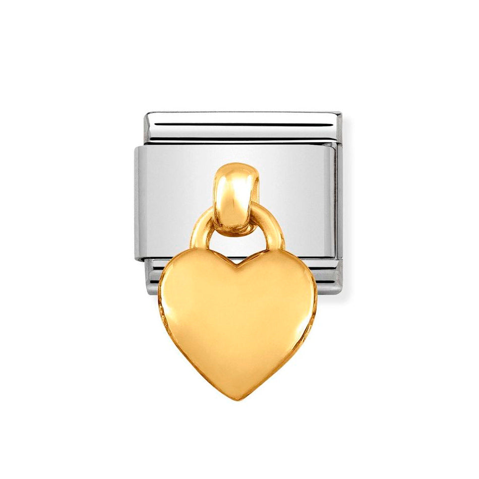 Nomination Classic Link Pendant Heart Charm in Gold