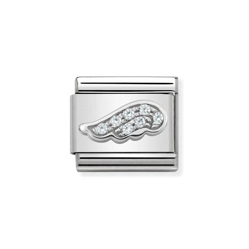 Nomination Classic Link Wing with CZ Charm in Silver