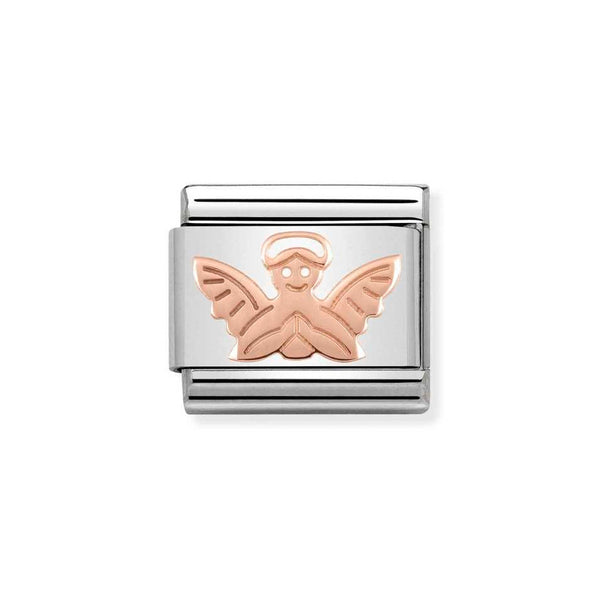 Nomination Classic Link Angel Charm in Rose Gold