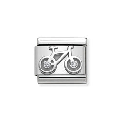 Nomination Classic Link Bike with CZ Charm in Silver