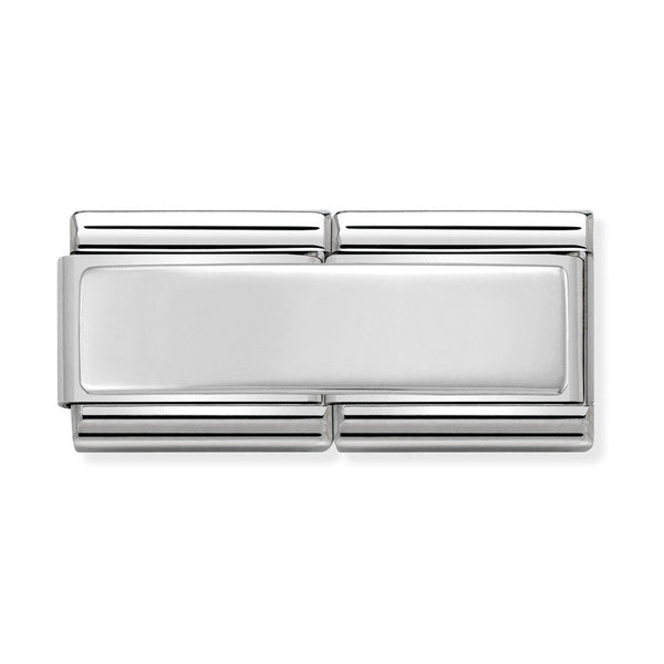 Nomination Double Link Engraving Plate Charm in Silver
