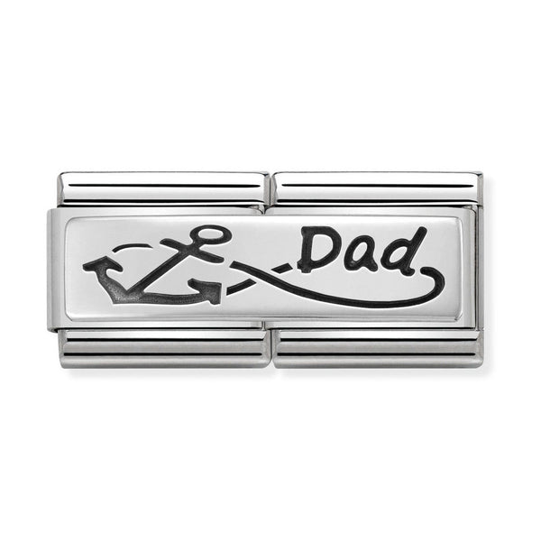Nomination Double Link Dad Infinity Charm in Silver