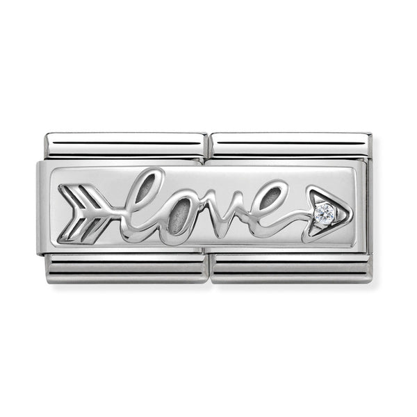 Nomination Double Link Love Arrow with CZ Charm in Silver