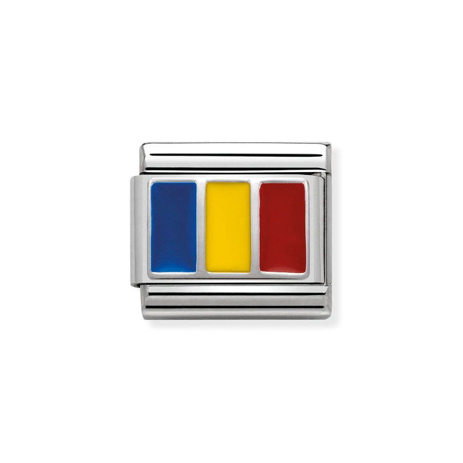 Nomination Classic Link Romania Flag Charm in Silver