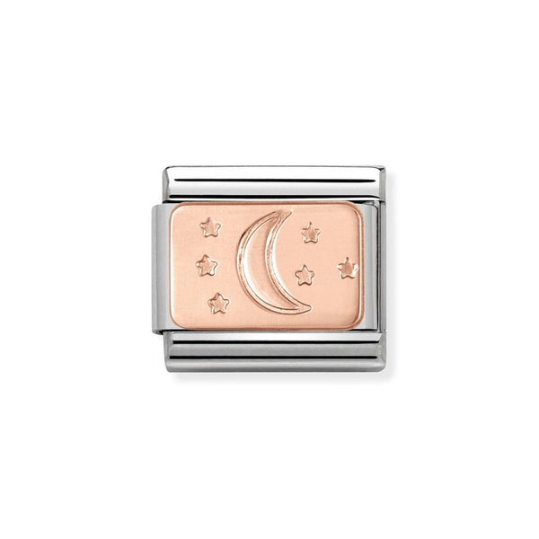 Nomination Classic Link Moon & Stars Charm in Rose Gold