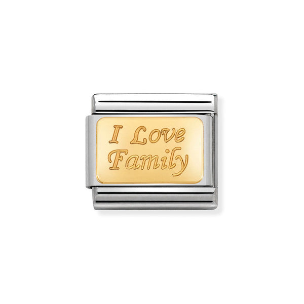 Nomination Classic Link I Love Family Charm in Gold
