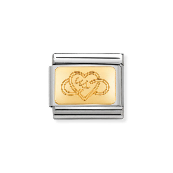 Nomination Classic Link Us Heart Charm in Gold