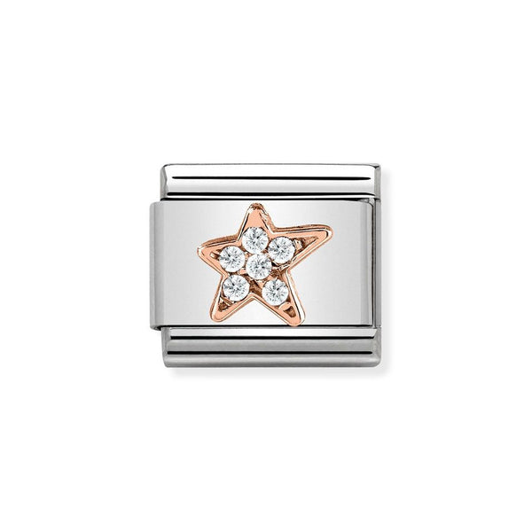 Nomination Classic Link CZ Star Charm in Rose Gold