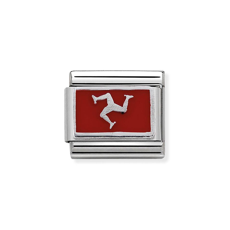 Nomination Classic Link Isle of Man Flag Charm in Silver