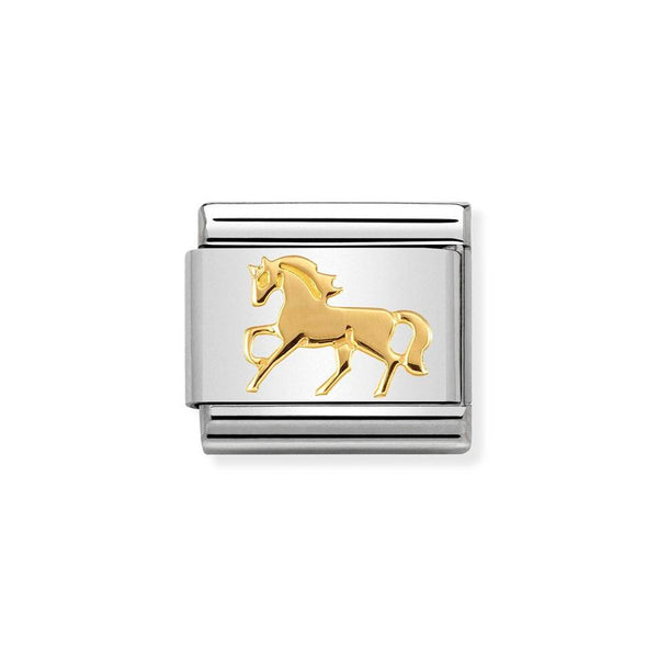 Nomination Classic Link Galloping Horse Charm in Gold