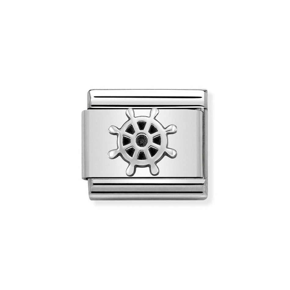 Nomination Classic Link Boat Wheel Charm in Silver