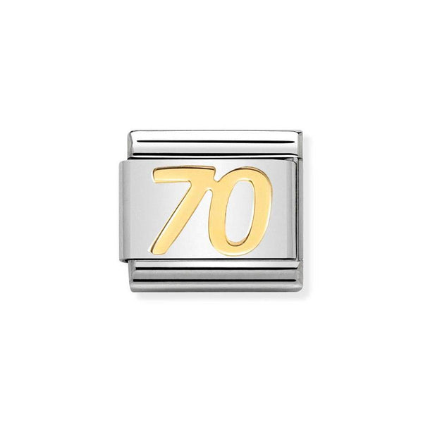 Nomination Classic Link Number 70 Charm in Bonded Yellow Gold