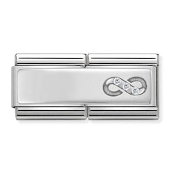 Nomination Double Link Infinity Engravable Charm in Silver