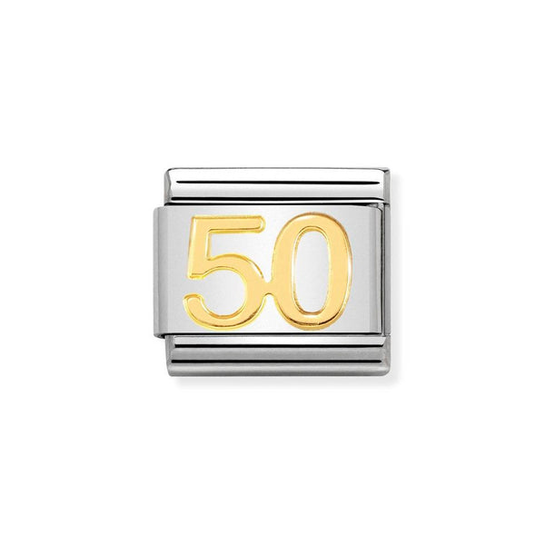 Nomination Classic Link Number 50 Charm in Bonded Yellow Gold