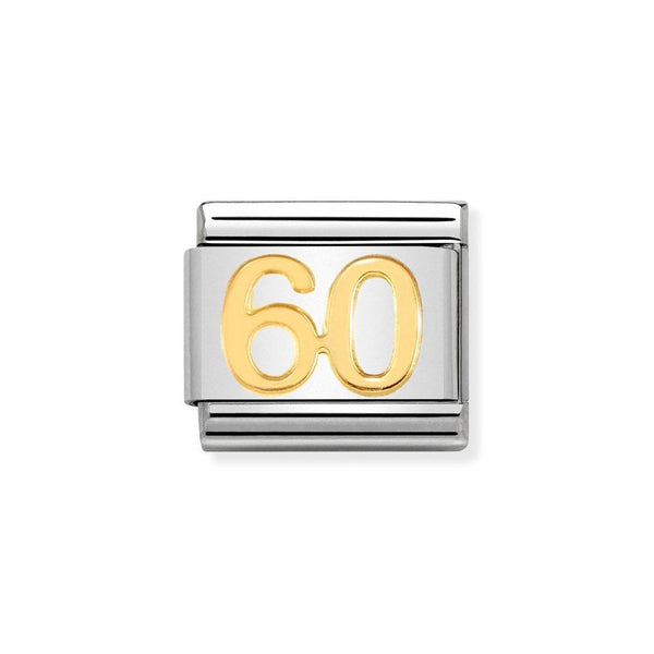 Nomination Classic Link Number 60 Charm in Bonded Yellow Gold