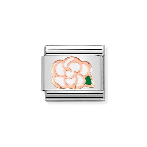 Nomination Classic Link Camellia Charm in Rose Gold