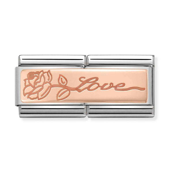 Nomination Double Link Love Charm in Rose Gold