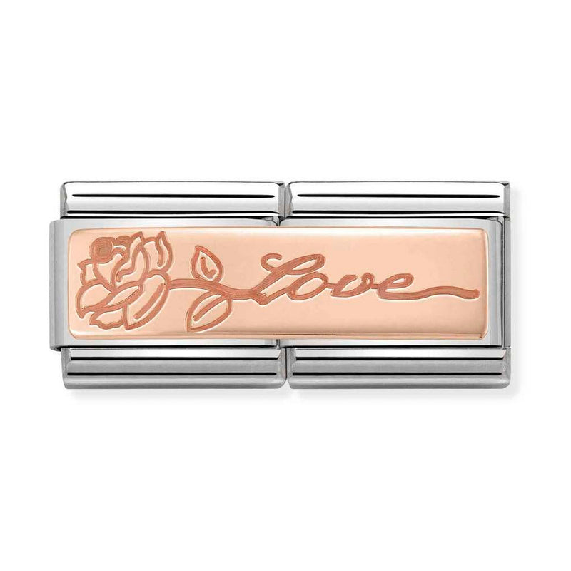 Nomination Double Link Love Charm in Rose Gold