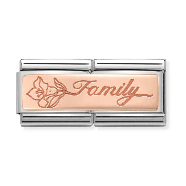 Nomination Double Link Family Charm in Rose Gold