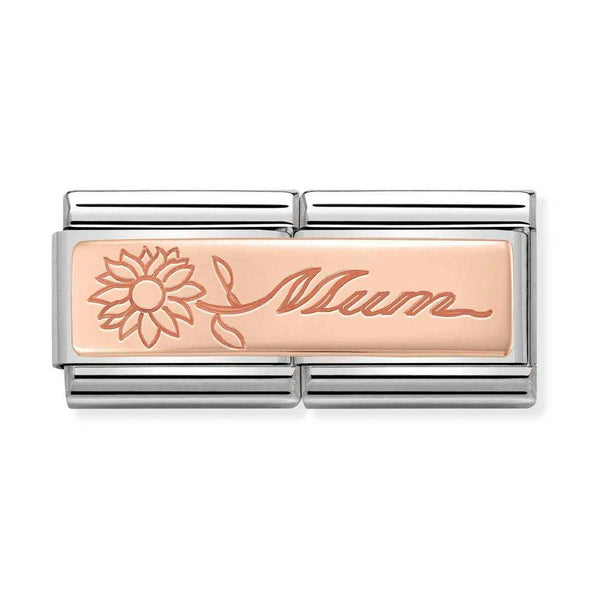 Nomination Double Link Mum Charm in Rose Gold