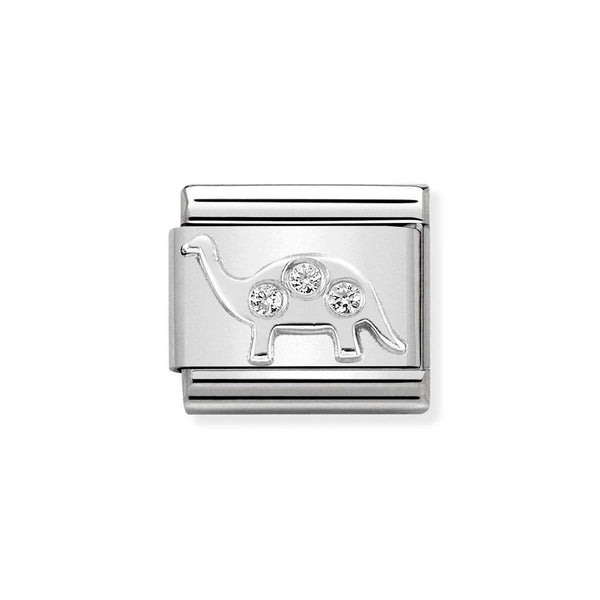 Nomination Classic Link Brontosaurus CZ Charm in Silver